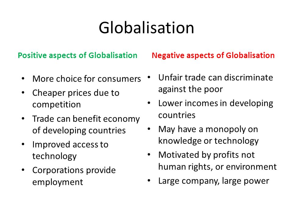 Advantages and disadvantages of globalization Essay Sample